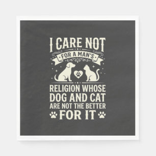 Serviette En Papier Citation de religion de chien et chat