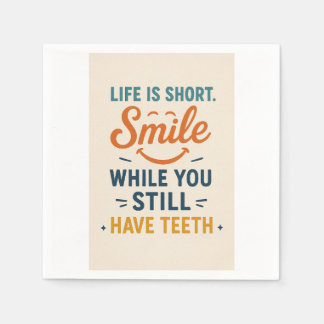 Serviette En Papier Citation de sourire drôle Napkin