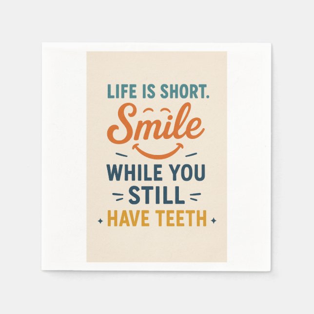Serviette En Papier Citation de sourire drôle Napkin (Devant)
