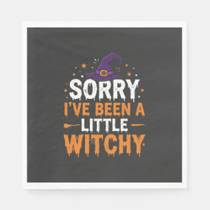 Serviette En Papier Citation drôle de petite sorcière pour Halloween