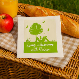 Serviette En Papier Citation écologique Vivre en harmonie avec la natu