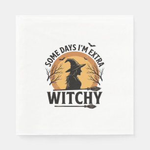 Serviette En Papier Citation Halloween Vintage Sorcière Vector Design_