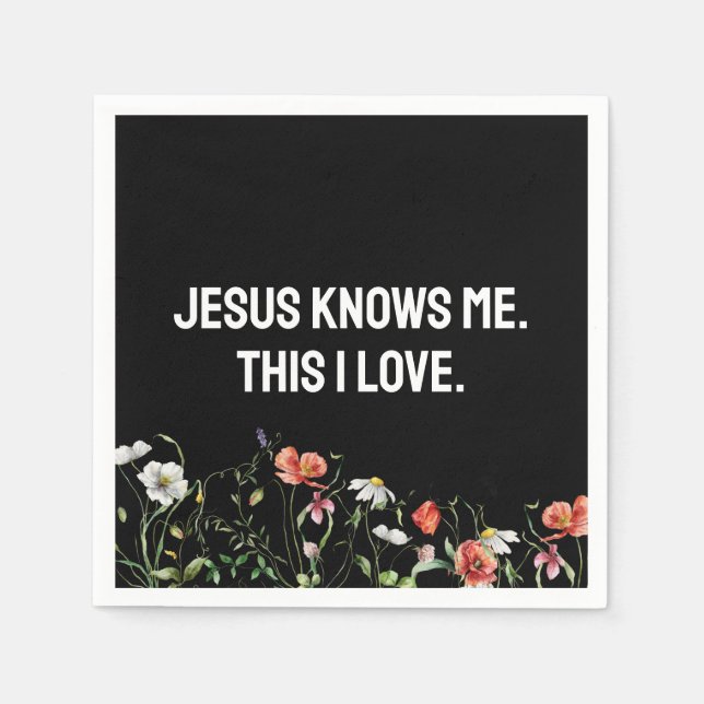 Serviette En Papier Citation Inspirante Avec Fleur sauvage (Devant)