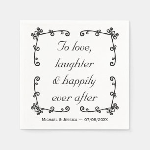 Serviette En Papier Citation minimaliste de mariage personnalisé Happi