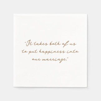 Serviette En Papier Citation personnalisée ou Mariage lyrique de chans