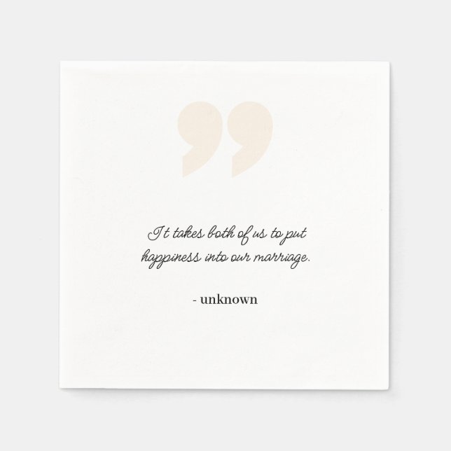 Serviette En Papier Citation personnalisée ou paroles de chansons Mari (Devant)