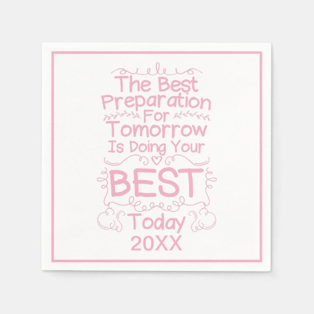 Serviette En Papier Citation Pour Filles Motivationnelles - Faites Vot (Devant)