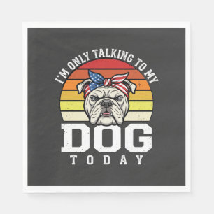 Serviette En Papier Citation Rétro Amusant pour Amateur de Bulldog