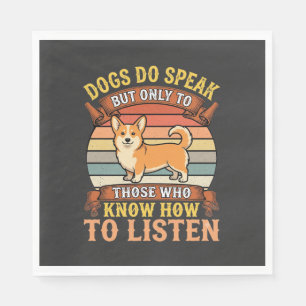 Serviette En Papier Citation Vintage sur les chiens Corgi qui parlent
