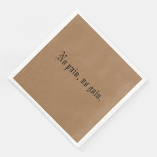 Serviette En Papier Citations de motivation de GYM et marron clair 
