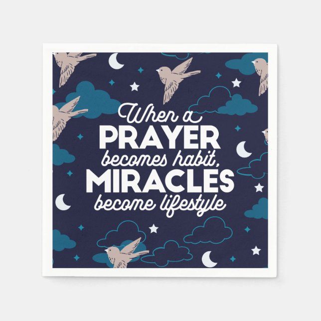 Serviette En Papier Citations de prière et de miracles (Devant)