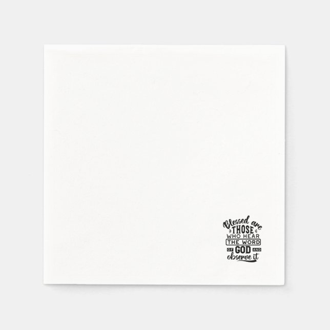 Serviette En Papier Citations sur les Bienheureux qui Écoutent la Paro (Devant)