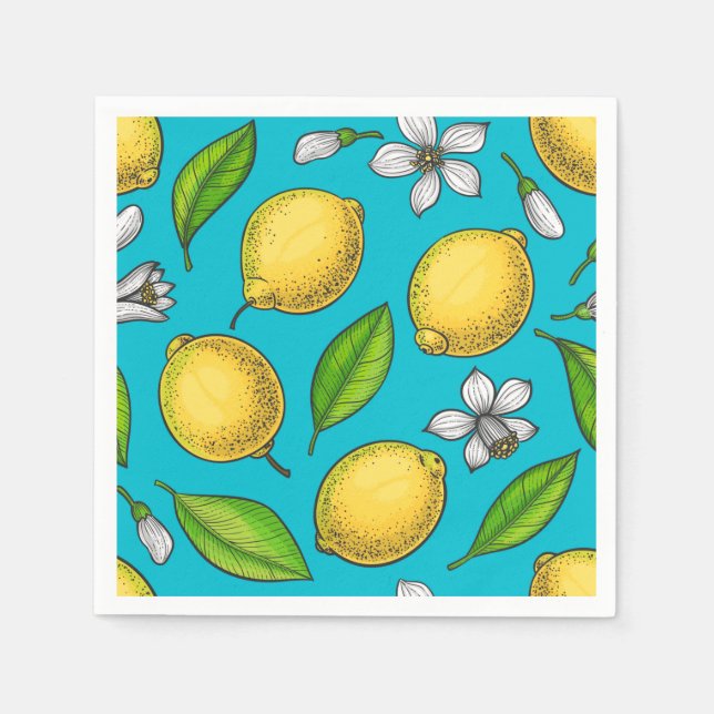 Serviette En Papier Citron bleu (Devant)
