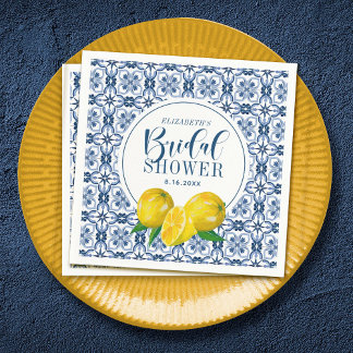 Serviette En Papier Citron bleu italien Carrelage Mariage Fête des mar