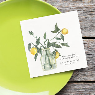 Serviette En Papier Citron D'Été En Jar Papier Mariage