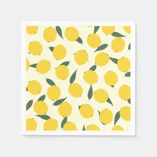 Serviette En Papier Citron jaune et Feuilles verts