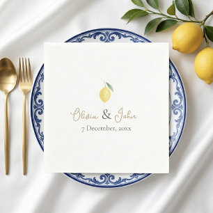 Serviette En Papier Citron Jaune et Vert Mariage au Citron
