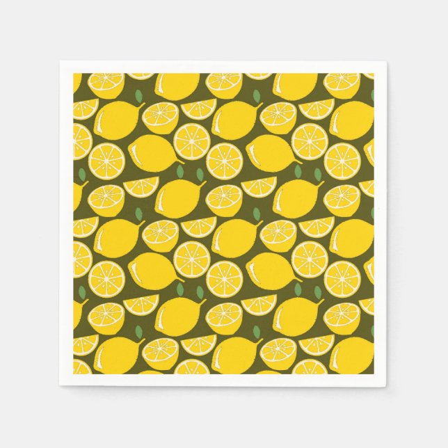 Serviette En Papier Citron Jaune Moderne Amusant mignon (Devant)