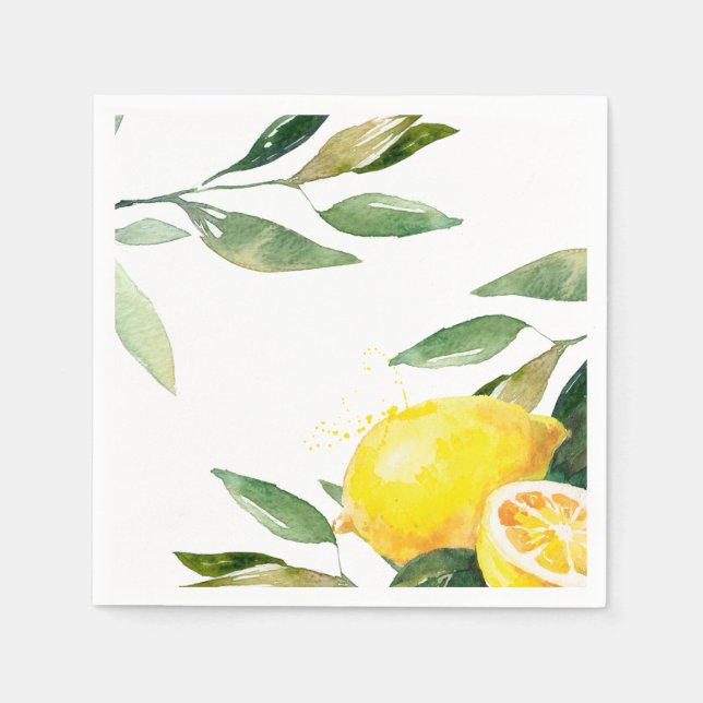 Serviette En Papier Citron Mariage Napkin (Devant)
