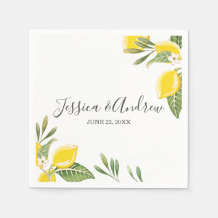 Serviette En Papier Citron Mariage Napkin Botanique Citrus personnalis