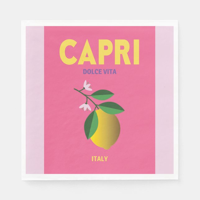 Serviette En Papier citron Party serviettes Capri Italie (Devant)