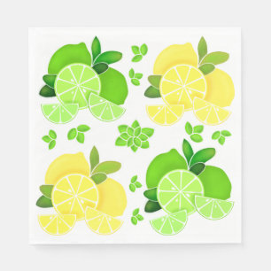 Serviette En Papier Citron vert fruit jaune citron