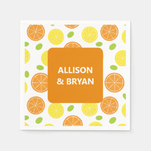 Serviette En Papier Citrons & Oranges Fruits Wedding shower personnali