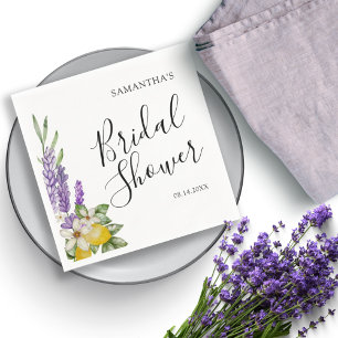 Serviette En Papier Citrons rustiques & Lavande Fête des mariées Favor