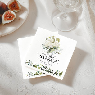 Serviette En Papier Citrouille blanc de verdure chic Thanksgiving