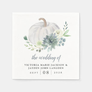 Serviette En Papier Citrouille blanc Élégant automne Succulent Chic Ma