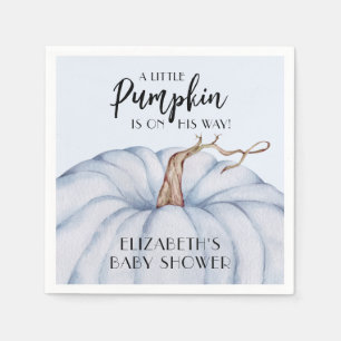 Serviette En Papier Citrouille bleu Baby shower d'automne