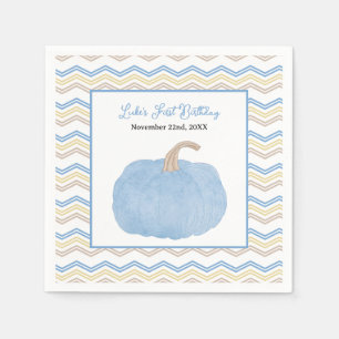Serviette En Papier Citrouille Bleu Premier Anniversaire