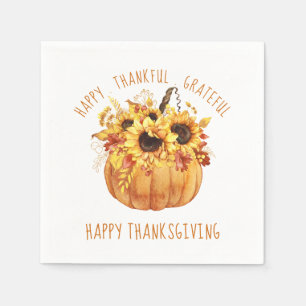 Serviette En Papier Citrouille bon thanksgiving Sunflowers