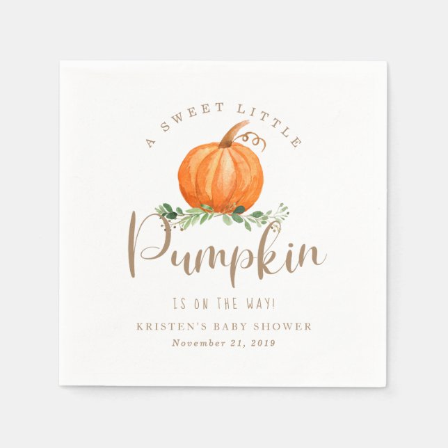Serviette En Papier Citrouille d'automne Baby shower Napkin (Devant)