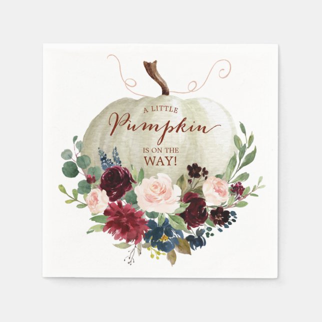 Serviette En Papier Citrouille d'automne Napkin Cocktail (Devant)