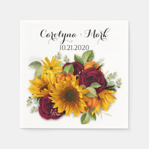 Serviette En Papier Citrouille d'automne Rustique Mariage serviettes 