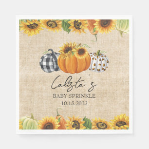 Serviette En Papier Citrouille d'automne & Tournesol Burlap Baby Sprin