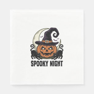 Serviette En Papier Citrouille de Halloween Chat Chapeau de Sorcière V