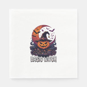 Serviette En Papier Citrouille de l'Halloween de sorcière de base Croi