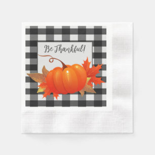 Serviette En Papier Citrouille de Thanksgiving Buffalo Plaid Papier Na