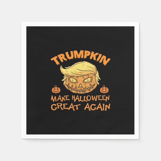 Serviette En Papier Citrouille de Trumpkin Halloween (Devant)