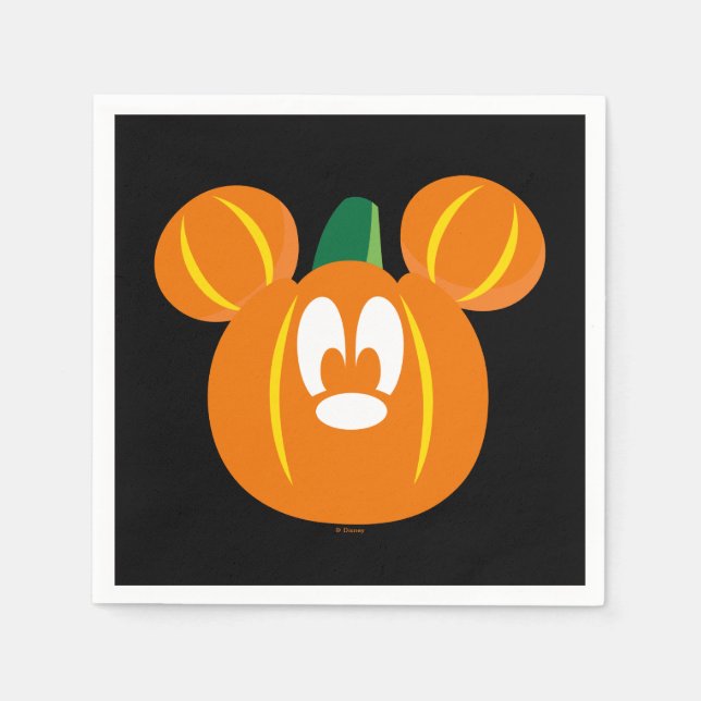 Serviette En Papier Citrouille d'Halloween Mickey Mouse (Devant)