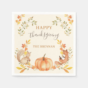Serviette En Papier Citrouille et Feuille Thanksgiving Diner Napkins