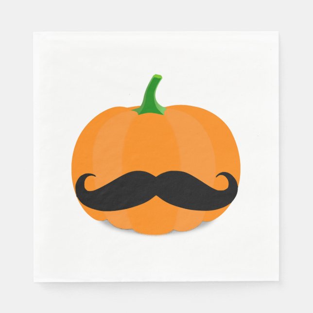 Serviette En Papier citrouille halloween avec barbe (Devant)