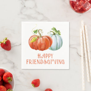 Serviette En Papier Citrouille Happy Friendsgiving brûlé orange chute