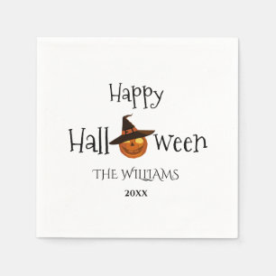 Serviette En Papier Citrouille Happy Halloween personnalisé