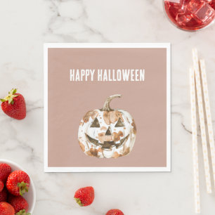 Serviette En Papier Citrouille orange cow-boy cow-girl Western Hallowe