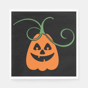 Serviette En Papier Citrouille orange mignon, Halloween