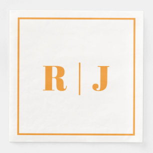 Serviette En Papier Citrouille Orange Monogramme Automne Mariage Autom