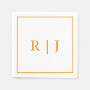 Serviette En Papier Citrouille Orange Monogrammes Mariage de automne d